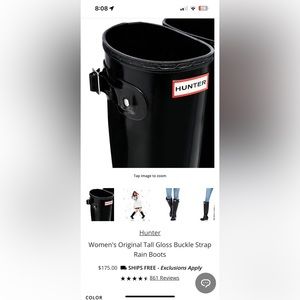 Women's Original Tall Gloss Buckle Strap
Rain Boots